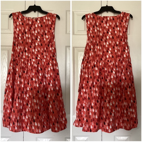 Circus Size 16 Orange Retro Fit & Flare Raindrop Sleeveless Dress - Picture 7 of 7